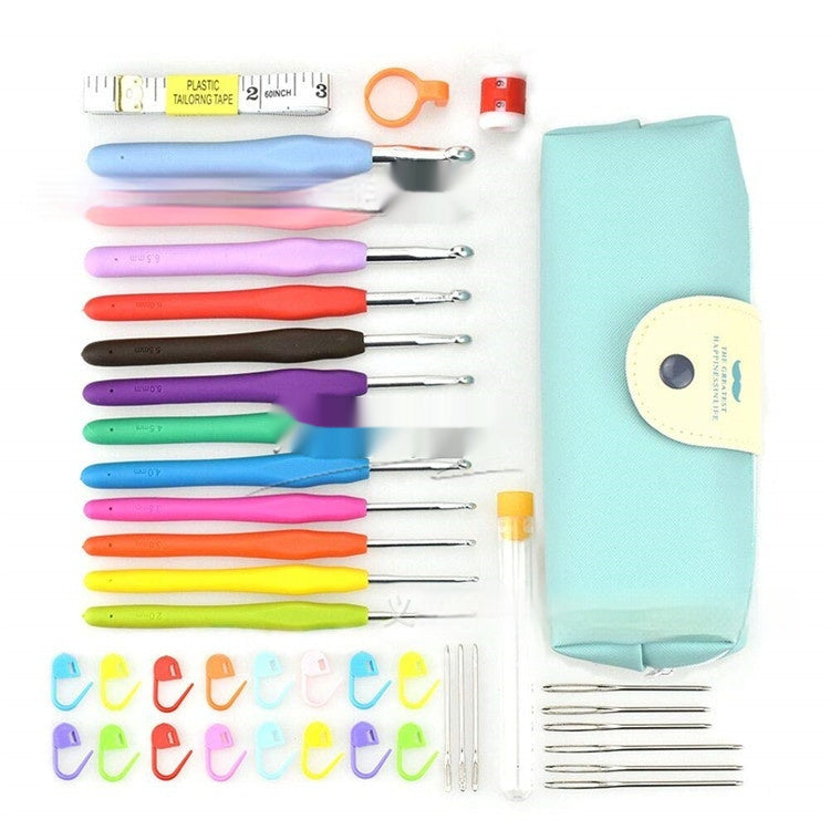 Crochet Needle Beard Pack – Colorful TPR Soft Handle Crochet Hook Set