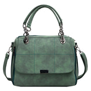 Matte Women  Scrub Female Shoulder Bags Large Capacity Matcha Green PU Leather Lady Totes Boston Bag for Travel Hand Bags