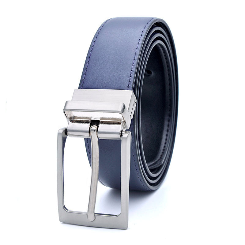 Genuine Leather Pin Buckle Belt – Classic Two-Tone Design