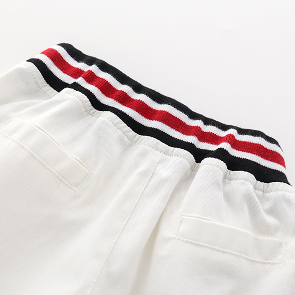 Short-Sleeve T-Shirt and White Pants Fashion Clothing Suit