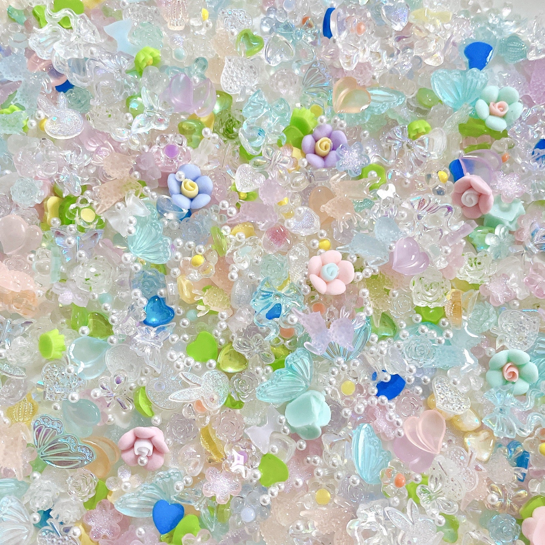 Ice Transparent Camellia Butterfly Elk Nail Enhancement Material Bag