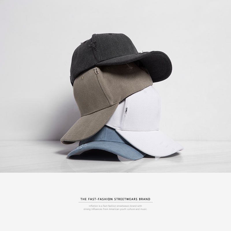 Trendy Unisex Distressed Solid Color Baseball Cap