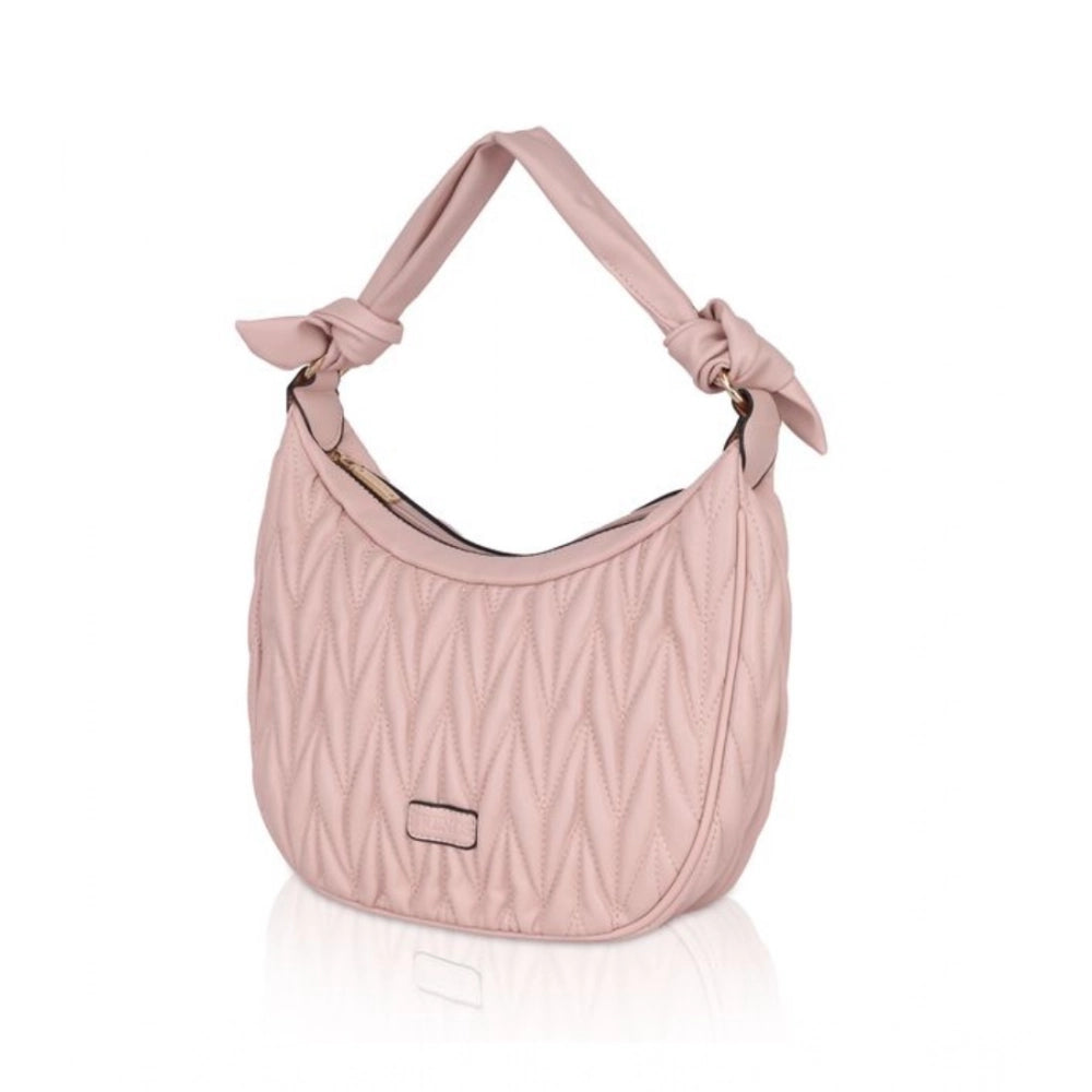 Women’s Faux Leather Textured Handbag – Pink