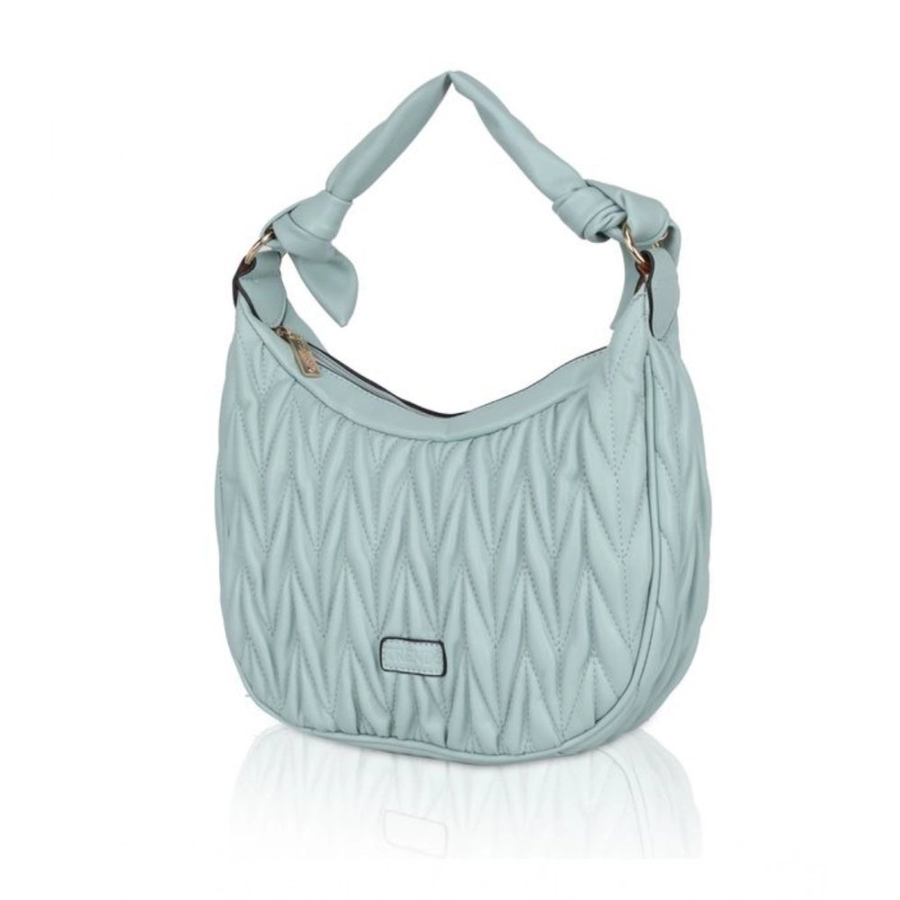 Women’s Faux Leather Textured Handbag – Blue