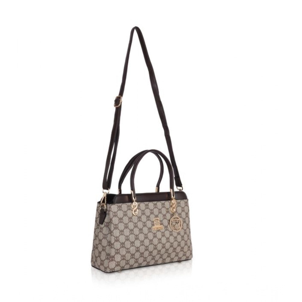 Generic Women's Faux Women’s Faux Leather Printed Handbag – Coffee ColorPrinted Handbag (Coffee)