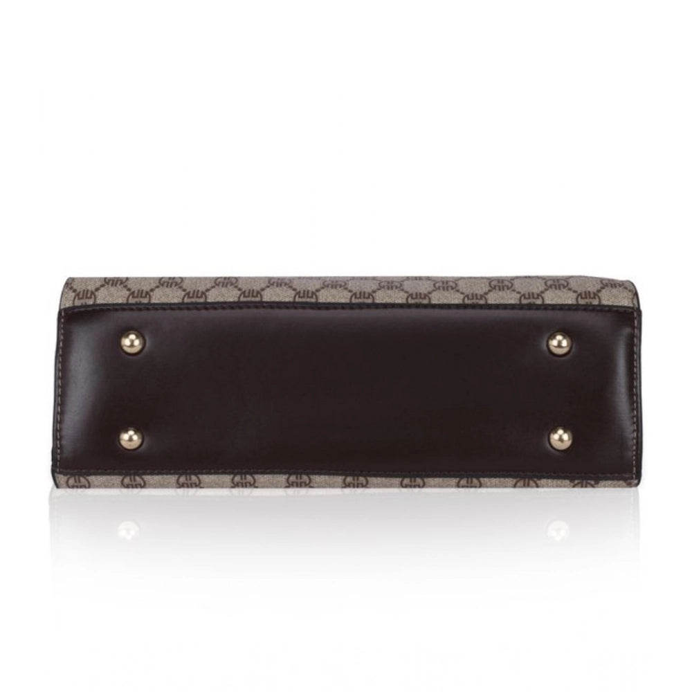 Women’s Faux Leather Printed Handbag – Coffee Color