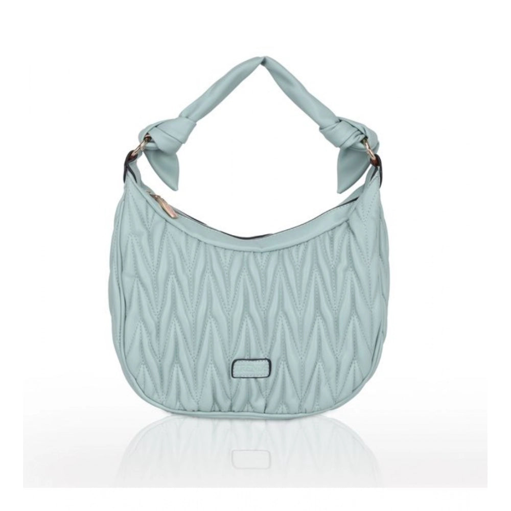 Women’s Faux Leather Textured Handbag – Blue