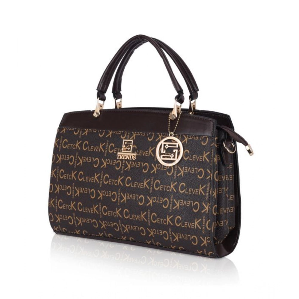 Women’s Faux Leather Printed Handbag – Coffee Color