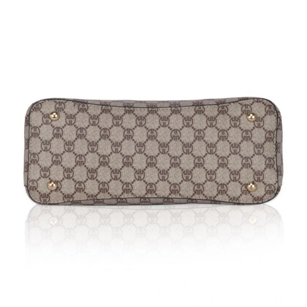 Women’s Faux Leather Printed Handbag – Camel Color