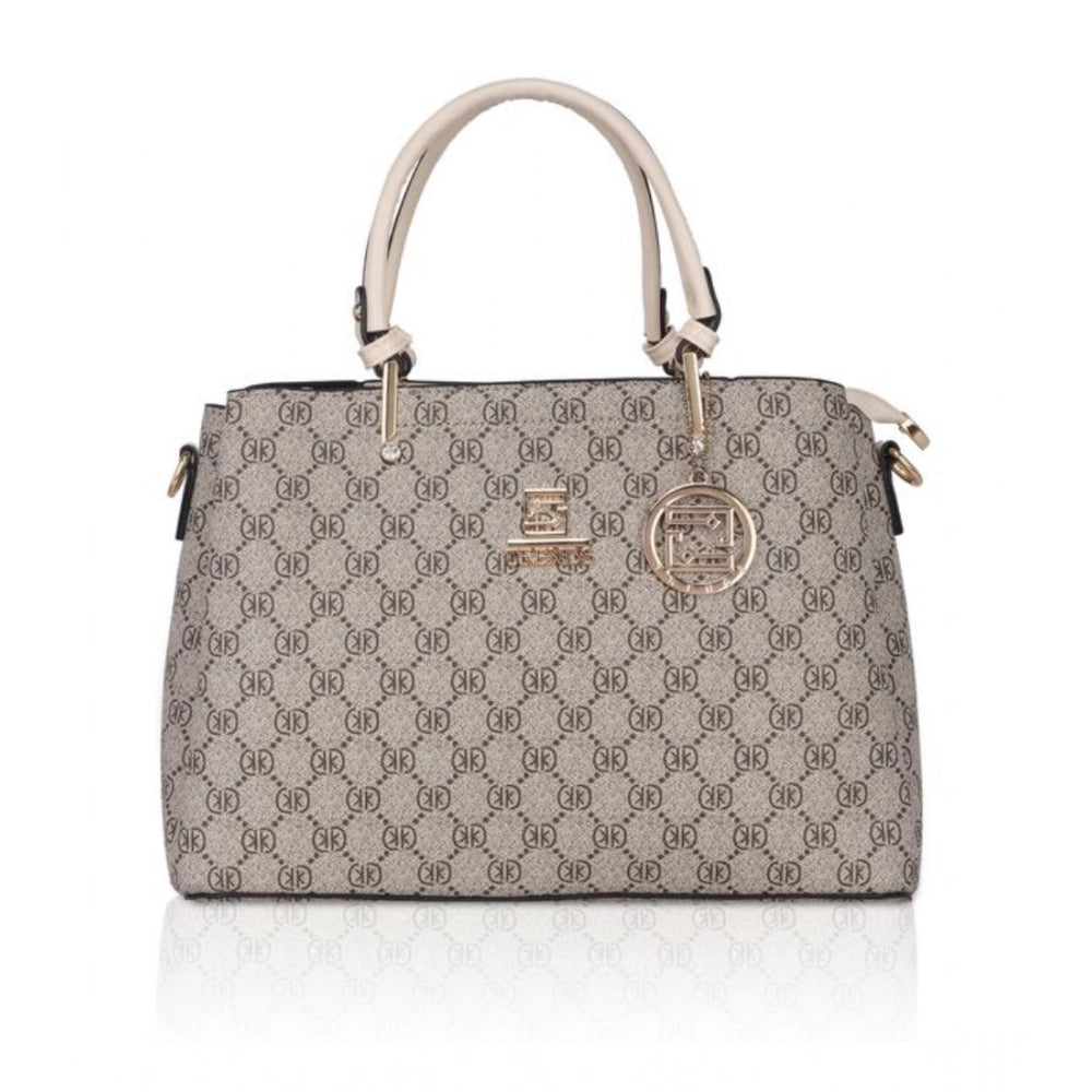 Generic Women's Faux Leather Printed Women’s Faux Leather Printed Handbag – Beige Color(Beige)