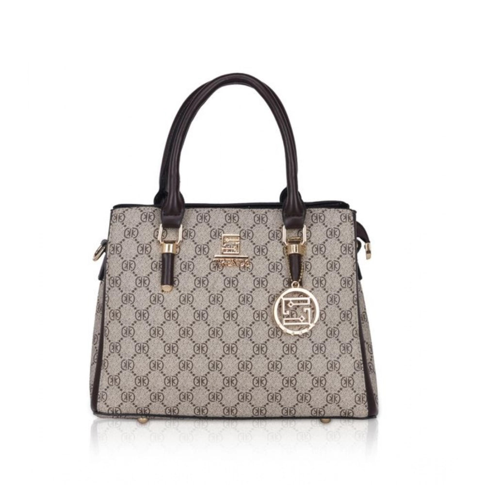 Generic Women's Women’s Faux Leather Printed Handbag – Coffee ColorLeather Printed Handbag (Coffee)