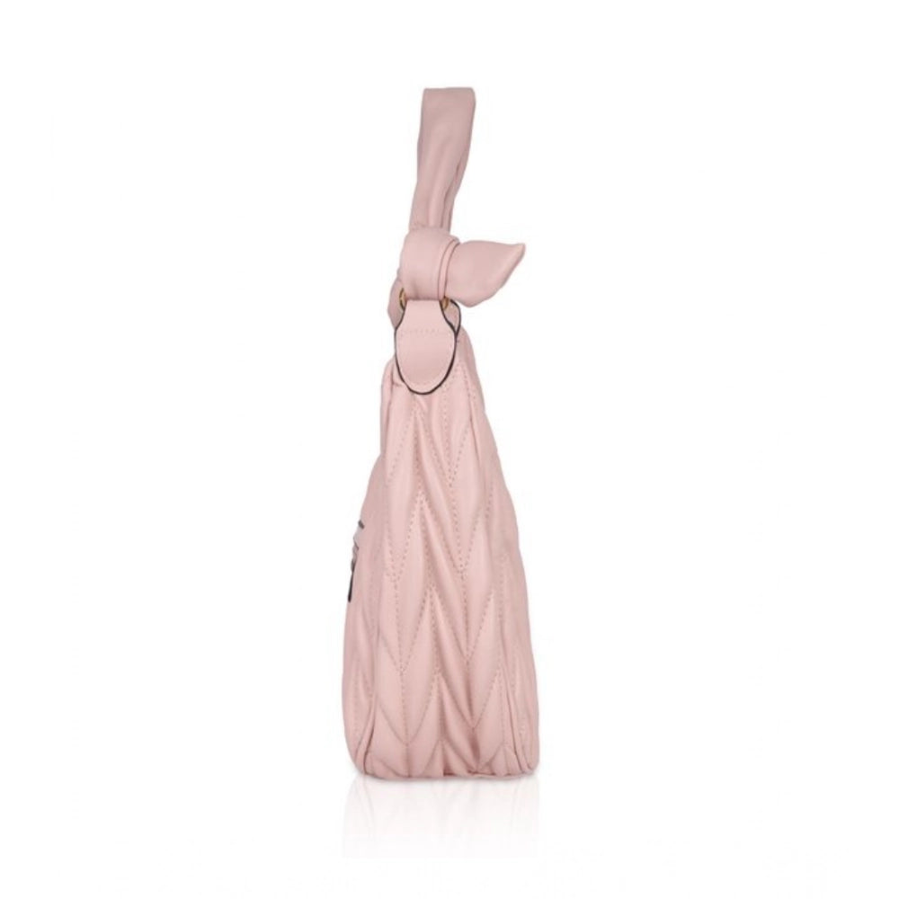 Women’s Faux Leather Textured Handbag – Pink