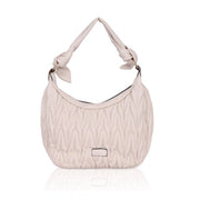 Women’s Faux Leather Textured Handbag – Beige White