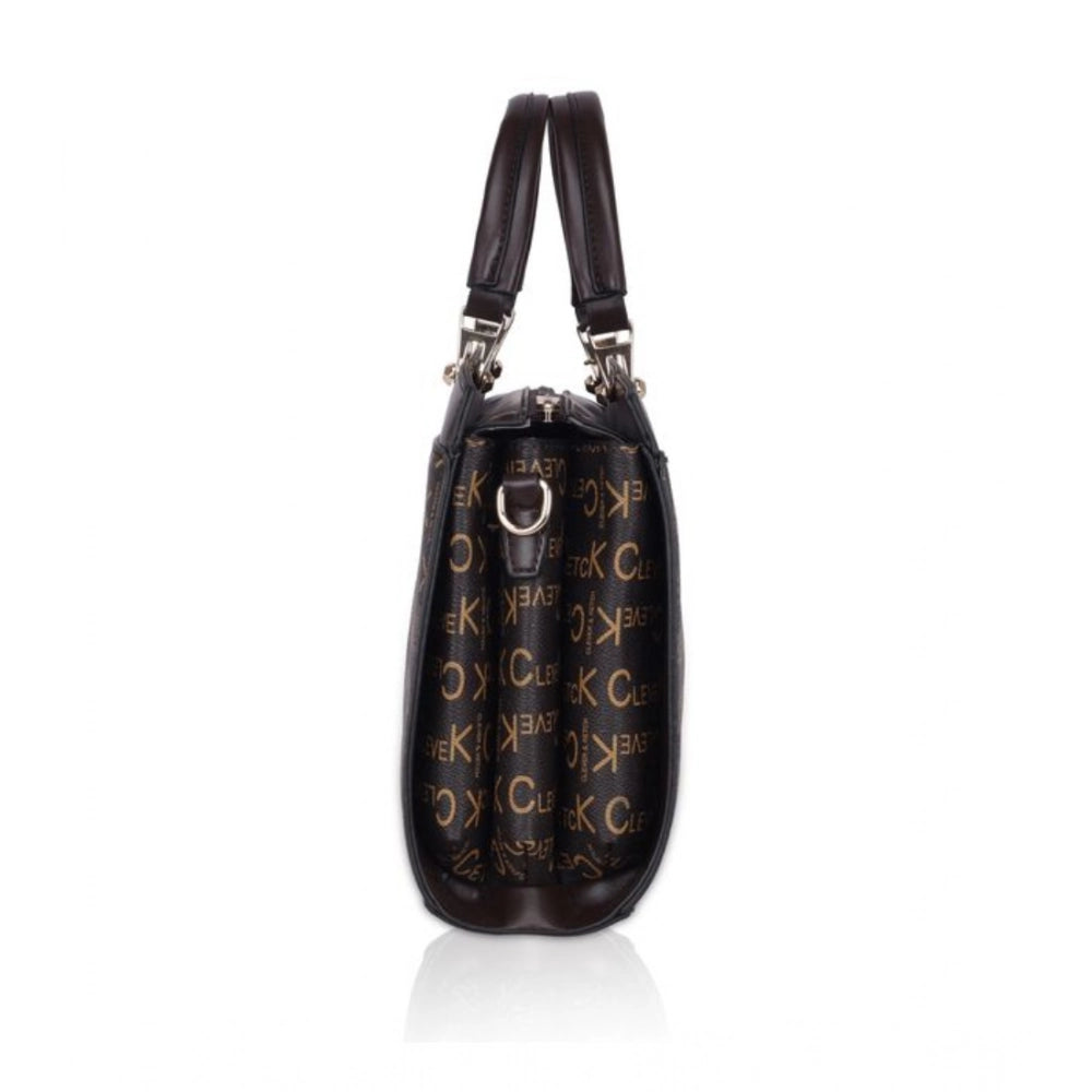 Women’s Faux Leather Printed Handbag – Coffee Color