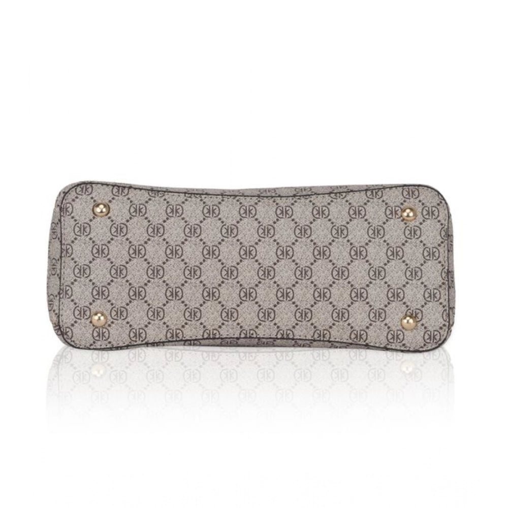 Generic Women's Faux Leather Printed Women’s Faux Leather Printed Handbag – Beige Color(Beige)