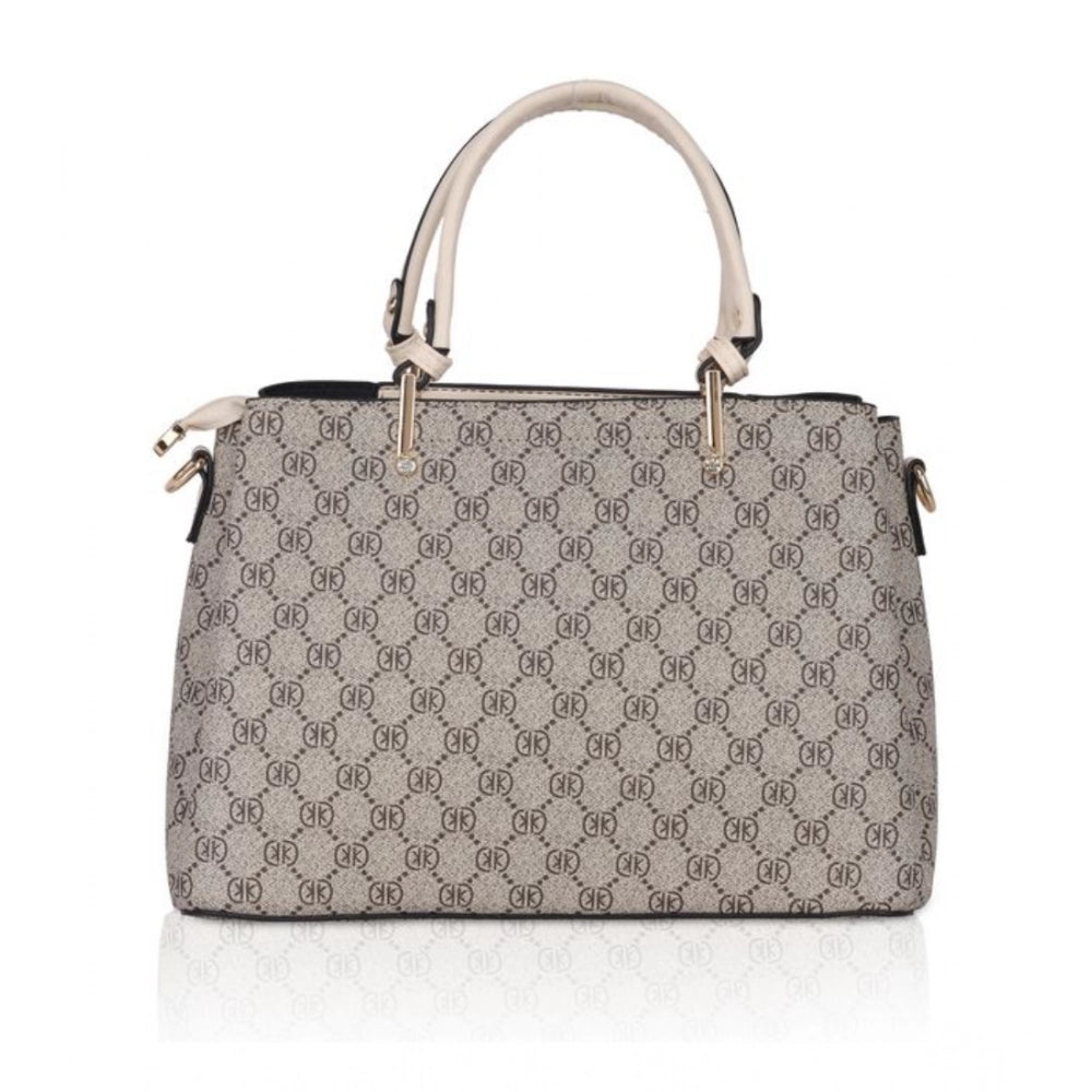 Generic Women's Faux Leather Printed Women’s Faux Leather Printed Handbag – Beige Color(Beige)
