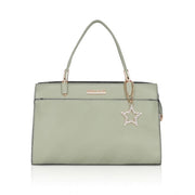 Generic Women's Faux Leather Textured Adjustable Long Belt Handbag (Green)