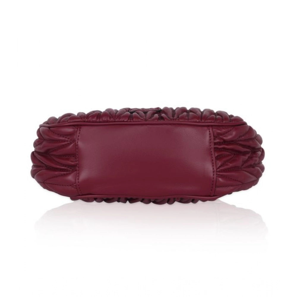 Women’s Faux Leather Textured Handbag – Red