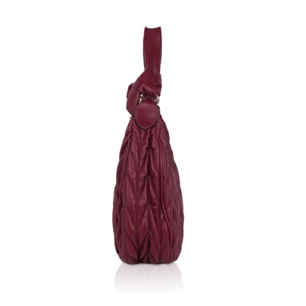 Women’s Faux Leather Textured Handbag – Red