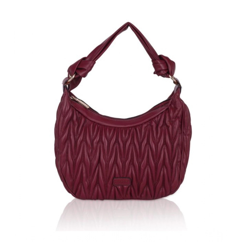 Women’s Faux Leather Textured Handbag – Red