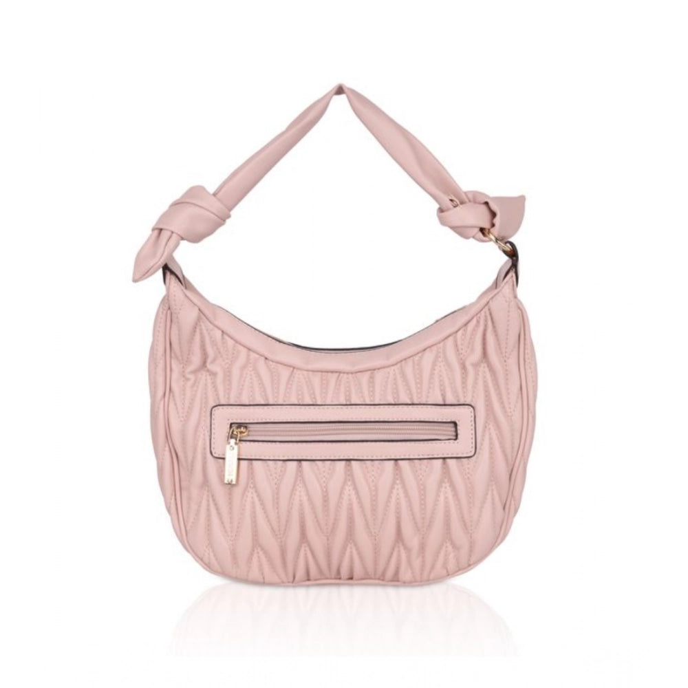Women’s Faux Leather Textured Handbag – Pink