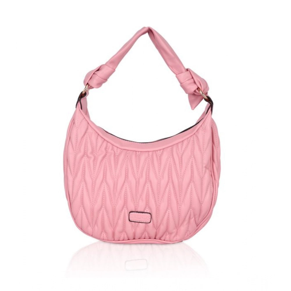 Women’s Faux Leather Textured Handbag – Pink (Variant 2)
