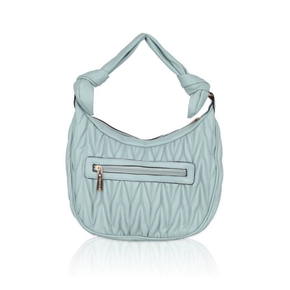 Women’s Faux Leather Textured Handbag – Blue