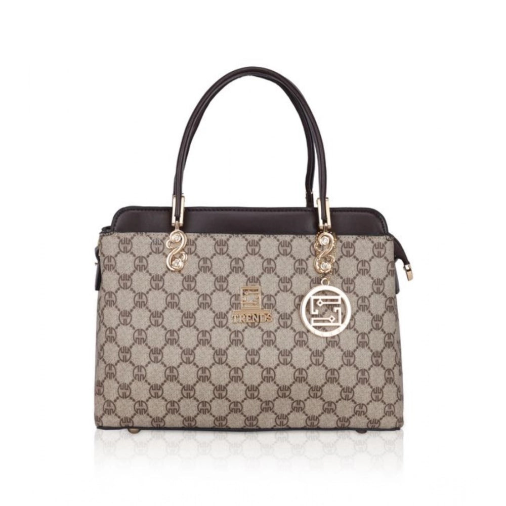 Generic Women's Faux Women’s Faux Leather Printed Handbag – Coffee ColorPrinted Handbag (Coffee)