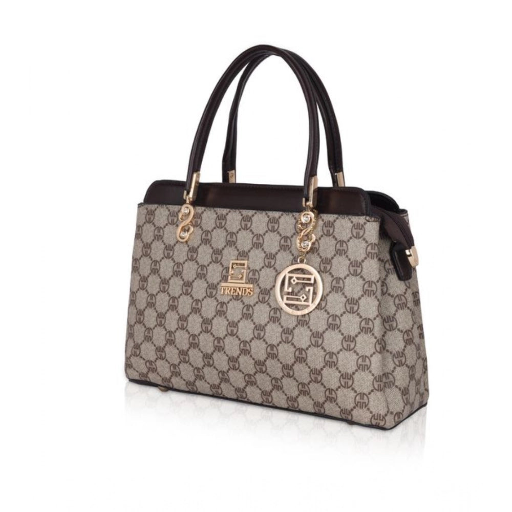 Generic Women's Faux Women’s Faux Leather Printed Handbag – Coffee ColorPrinted Handbag (Coffee)