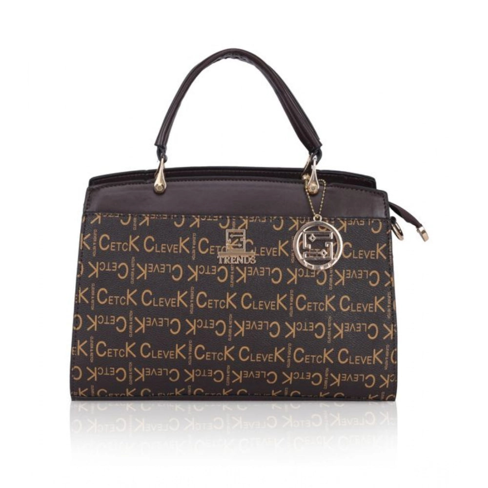 Women’s Faux Leather Printed Handbag – Coffee Color