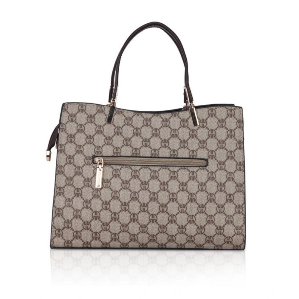 Women’s Faux Leather Printed Handbag – Coffee Color