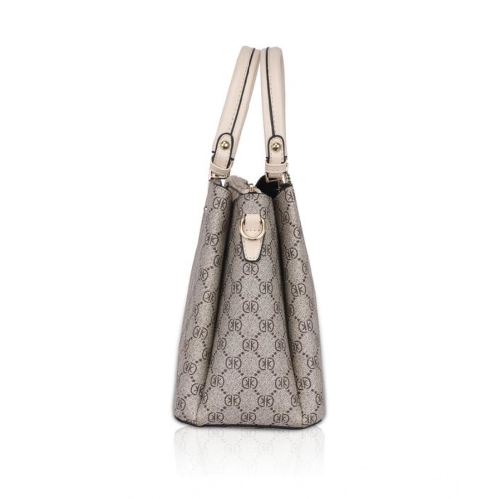 Generic Women's Faux Leather Printed Women’s Faux Leather Printed Handbag – Beige Color(Beige)