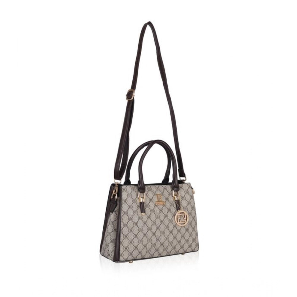 Generic Women's Women’s Faux Leather Printed Handbag – Coffee ColorLeather Printed Handbag (Coffee)