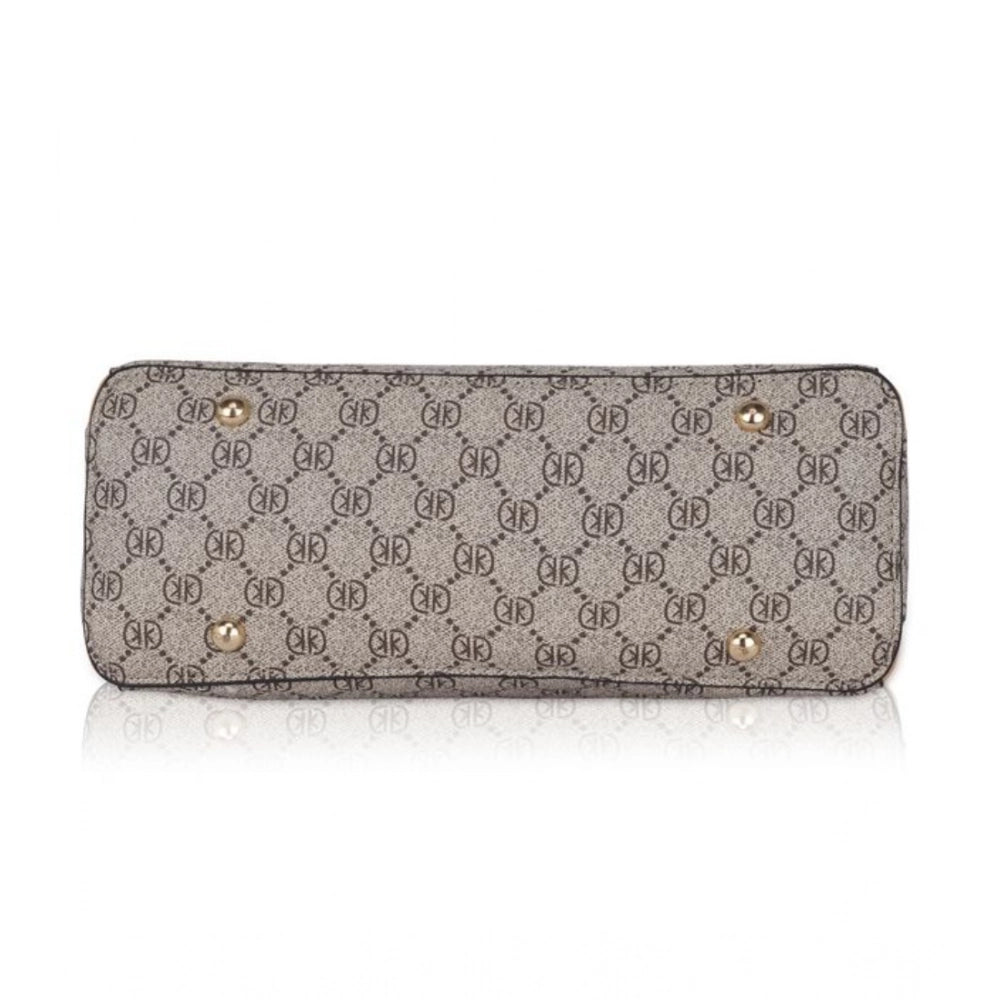 Women’s Faux Leather Printed Handbag – Camel Color