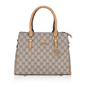 Women’s Faux Leather Printed Handbag – Camel Color