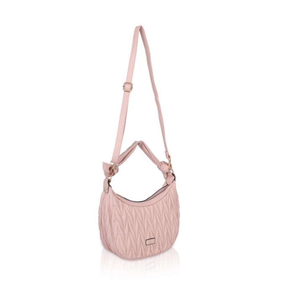 Women’s Faux Leather Textured Handbag – Pink