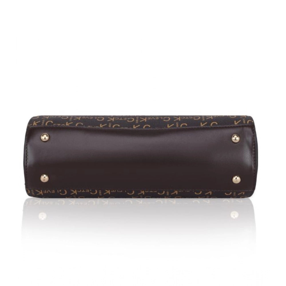 Women’s Faux Leather Printed Handbag – Coffee Color