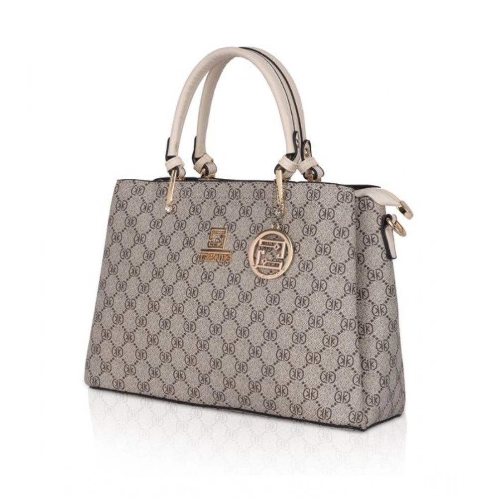 Generic Women's Faux Leather Printed Women’s Faux Leather Printed Handbag – Beige Color(Beige)
