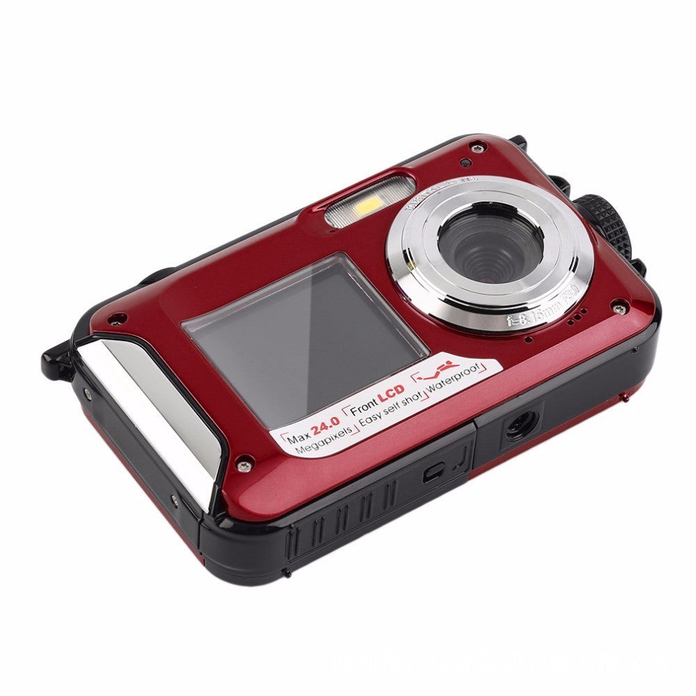 Dual-Screen Waterproof Digital Camera – 1080P Action Cam for Swimming