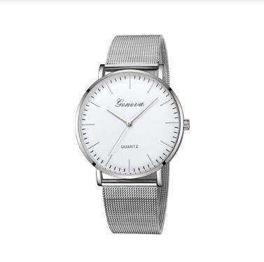 Unisex Casual Quartz Steel Watch Imitation Leather Bracelet