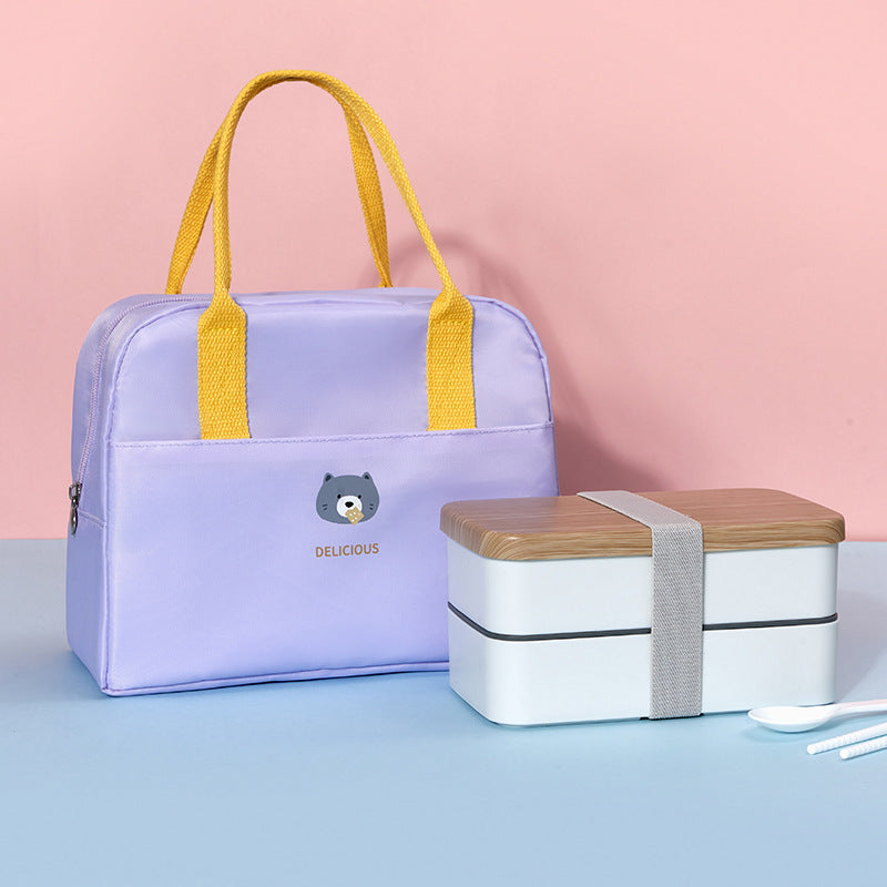 Macaron Color Large-Capacity Portable Lunch Bag – Heat Preservation & Fresh-Keeping