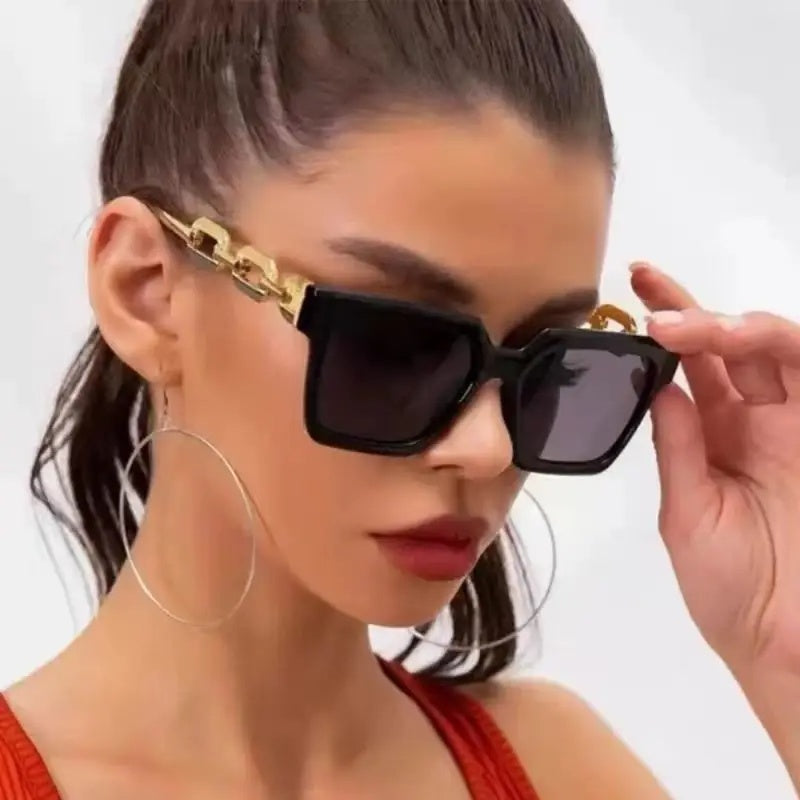 Women's Vintage Large Frame Blue Light Glasses