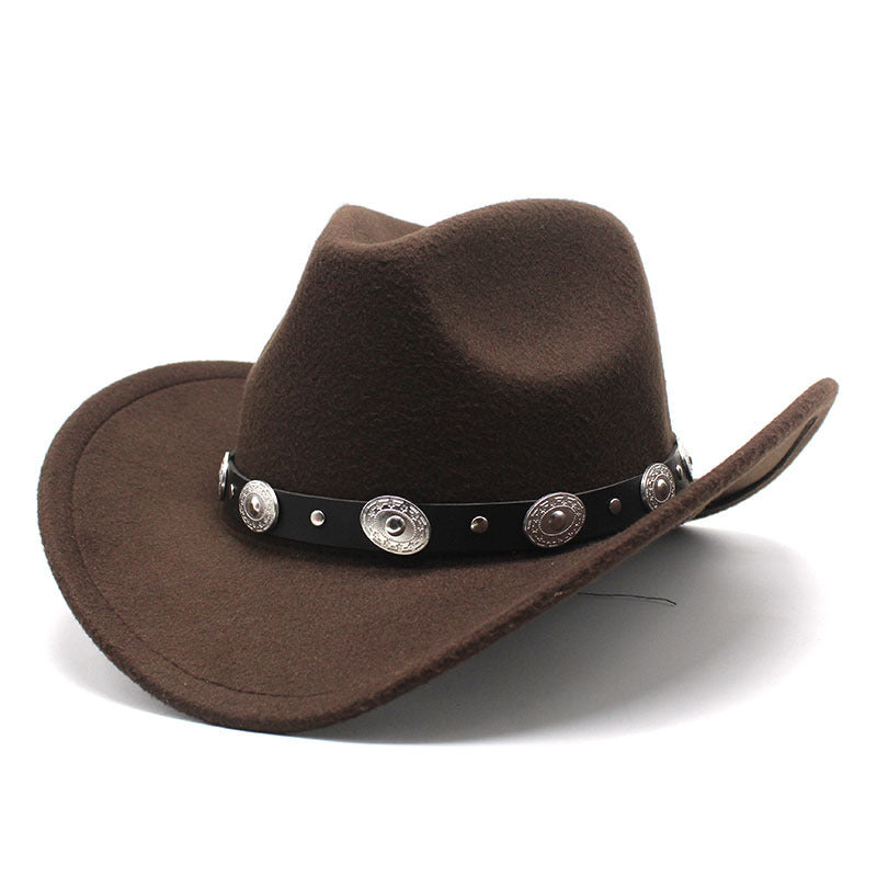 Minority Style Woolen Western Cowboy Hat for Men and Women