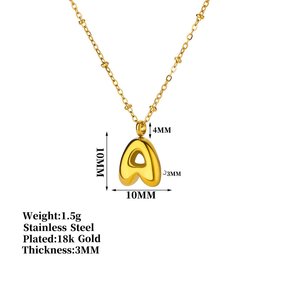 Titanium Steel Bubble Balloon 26 English Letter Pendant