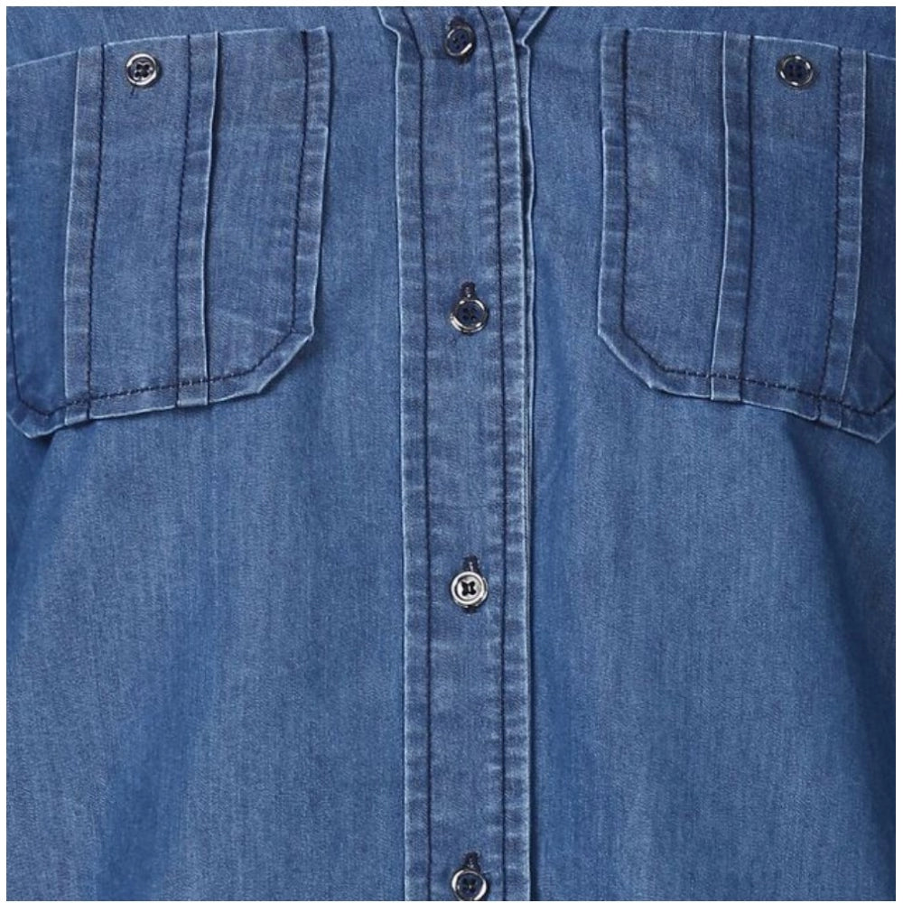 Generic Women's Denim Solid Long Sleeves Top (Blue)