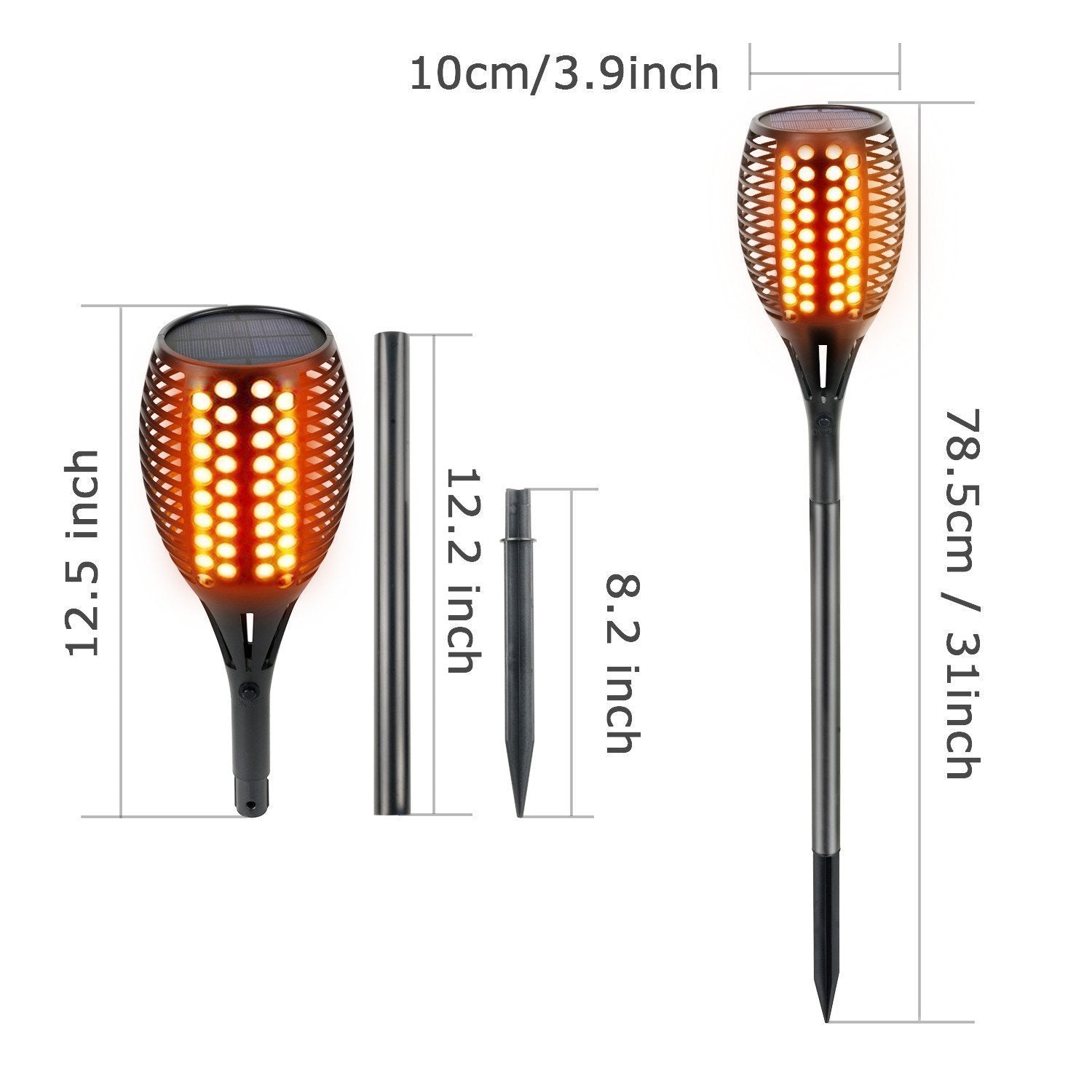 Solar lantern courtyard flame torch torch flame flare light outdoor waterproof 96LED landscape lawn lamp