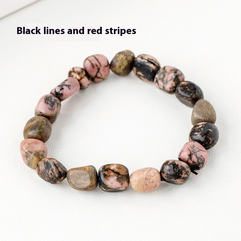 Natural Amethyst Large Particle Gravel Rolling Stone Bracelet