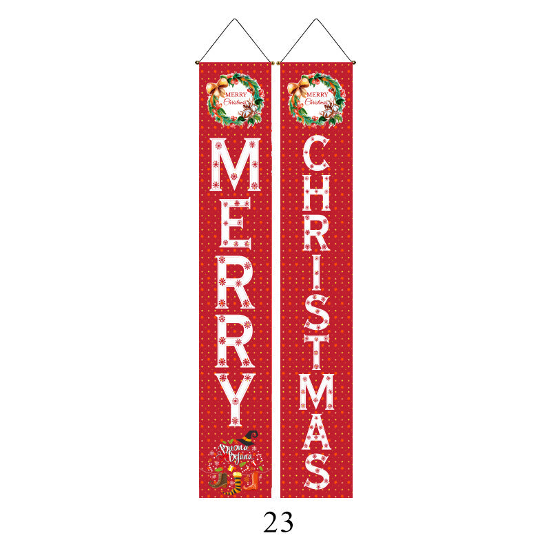 Christmas Lattice Couplet Curtain Hanging Flag Decoration