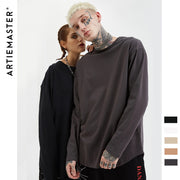 Curved men's loose t-shirt bottoming shirt