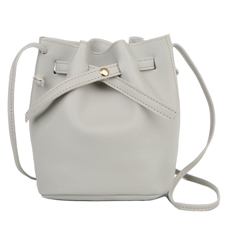 Korean Style Solid Color Bucket Bag – Spring Ladies Shoulder Bag